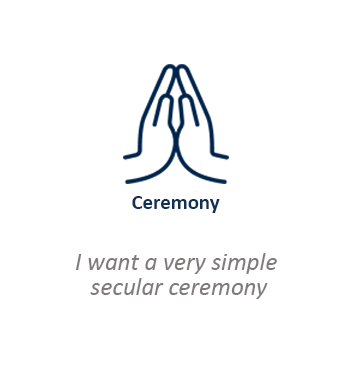 I want a very simple secular ceremony